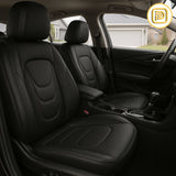 Kit Capa Para Banco de Carro em Couro Legítimo Universal Flatcar + BRINDES: Tapetes Automotivos
