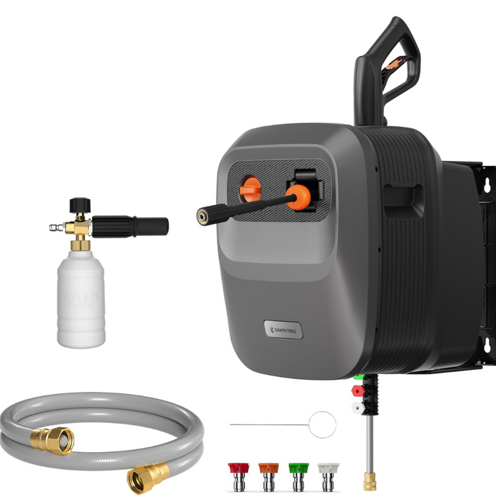 Lavadora Giraffe MaxClean 1800W com Mangueira Retrátil Pressão Máxima 2500 PSI + 4 Bicos