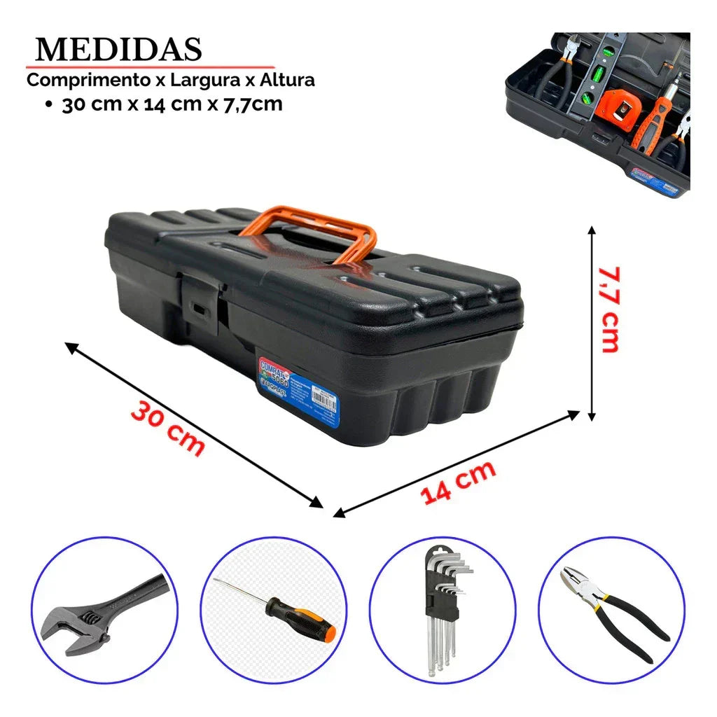 Kit 6 Maletas Ferramentas Caixas Reforçadas Pequena Grande Caixa Mecânico Reforçada