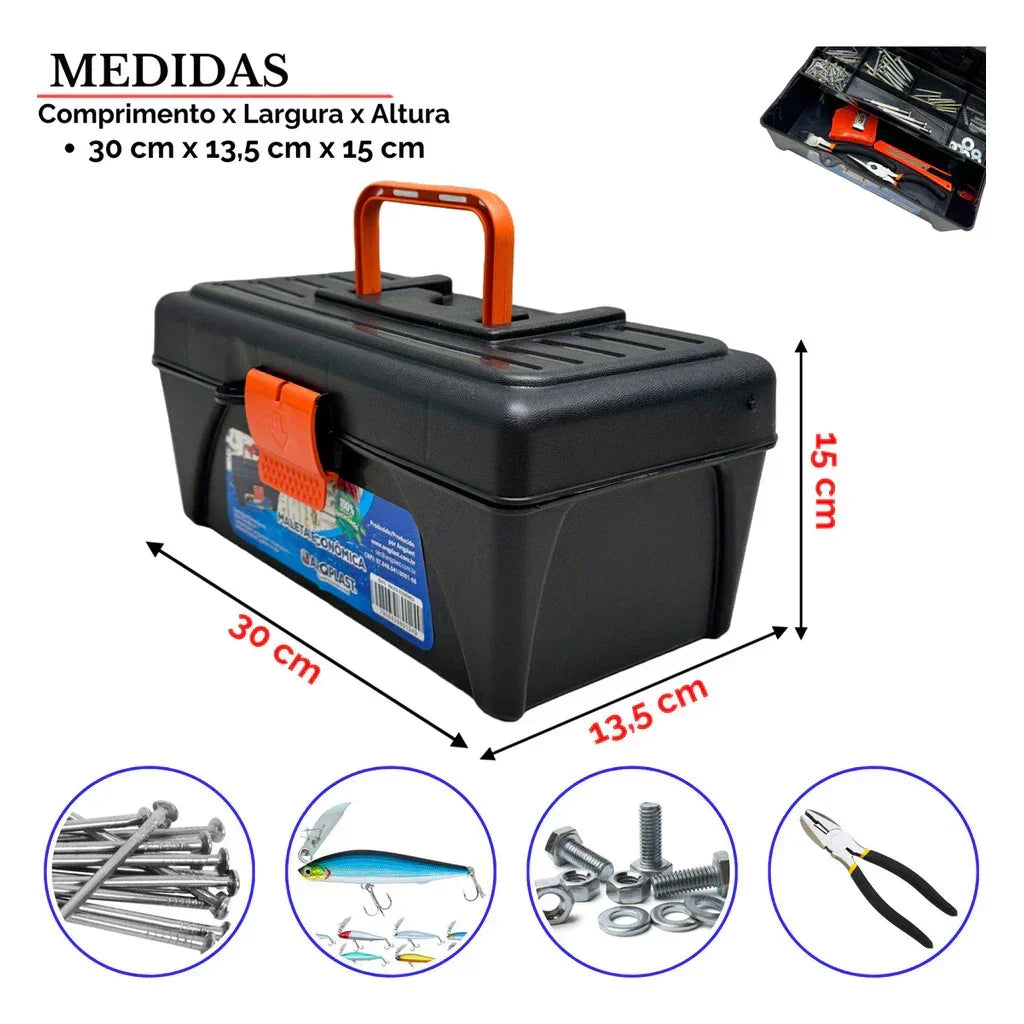 Kit 6 Maletas Ferramentas Caixas Reforçadas Pequena Grande Caixa Mecânico Reforçada